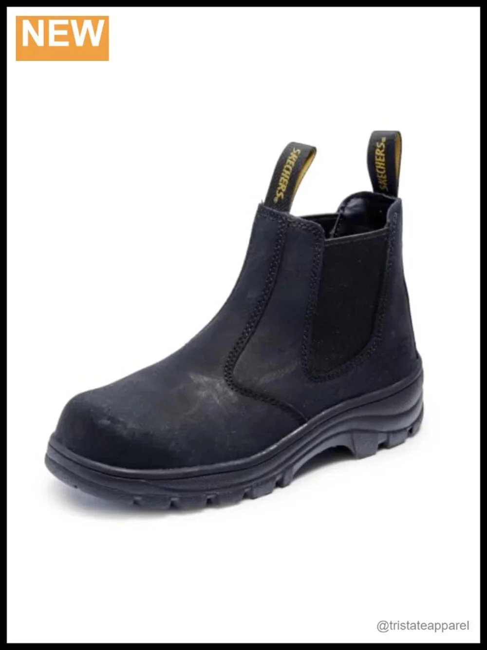 Women's Composite Toe Chelsea Work Boots Slip Resistant Memory Foam Leather